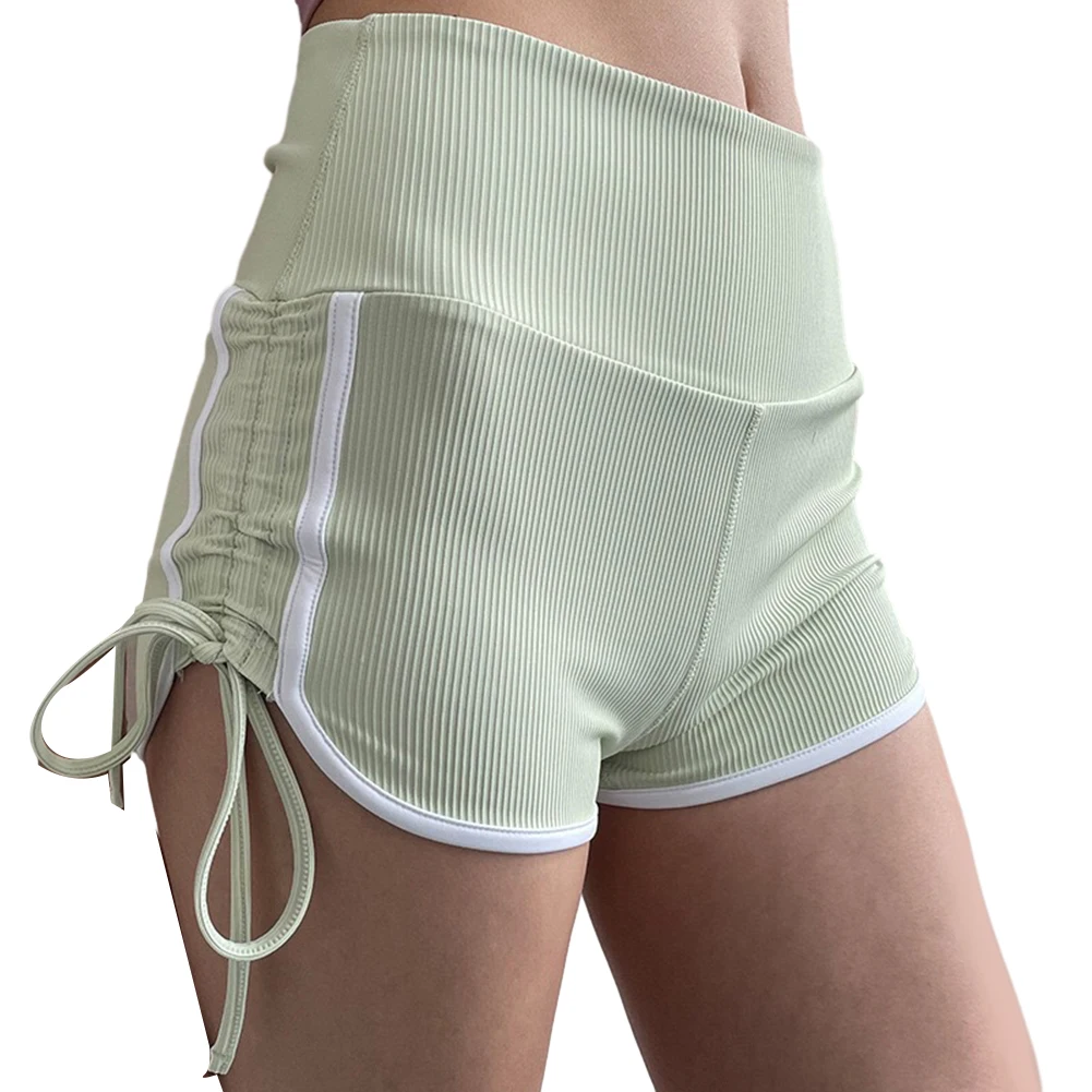 Mulheres verão shorts casuais lado split apertado-encaixe sexy cordão calças quentes de secagem rápida respirável esportes yoga calças curtas