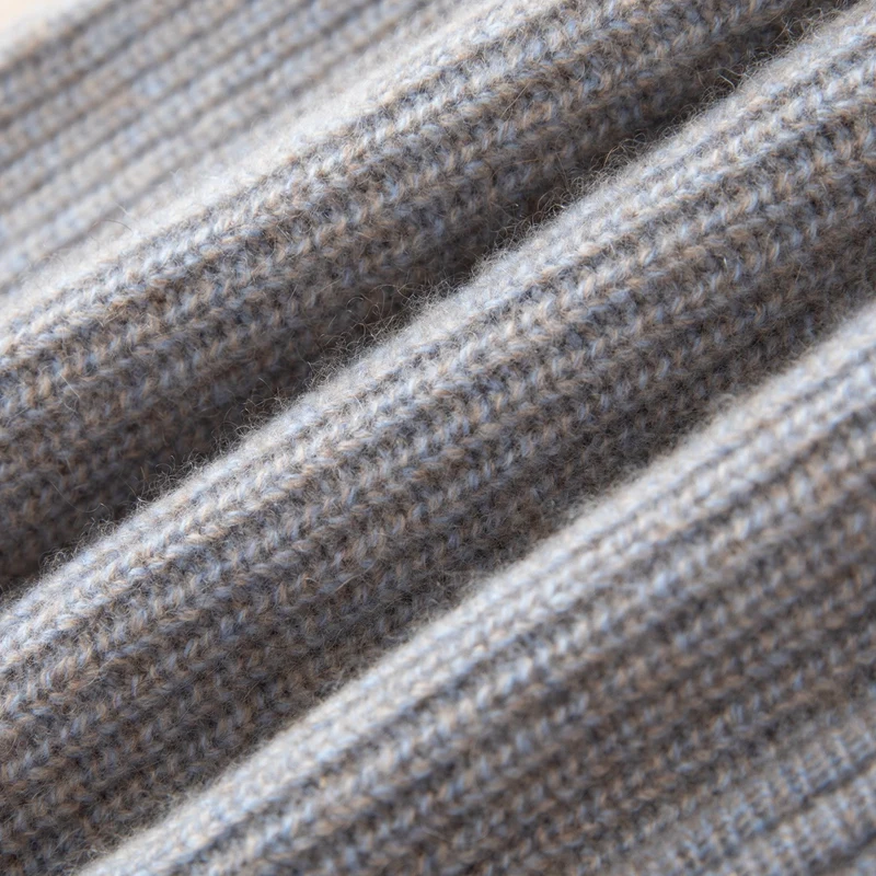 A-Class Zipper Semi High Neck Men's Cardigan Autumn Winter 100%Pure Cashmere Business Casual Bottom Sweater Warm Jacket Clothing