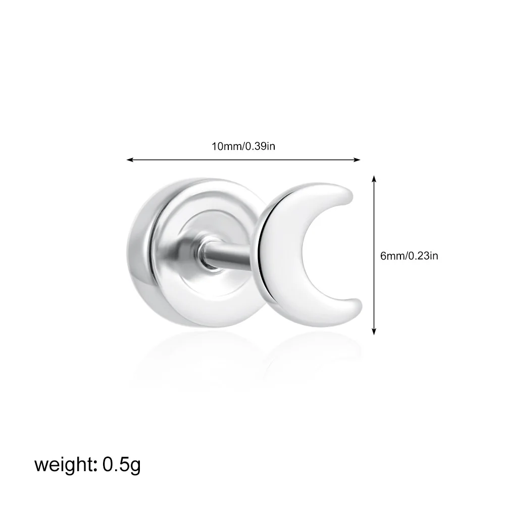 1PC Chirurgische Edelstahl Ohrringe für Frauen Zierliche Ohrringe mit flacher Rückseite Ohrstecker 20G CZ Knorpel Helix Tragus Conch Lobe Piercing – Detail 10