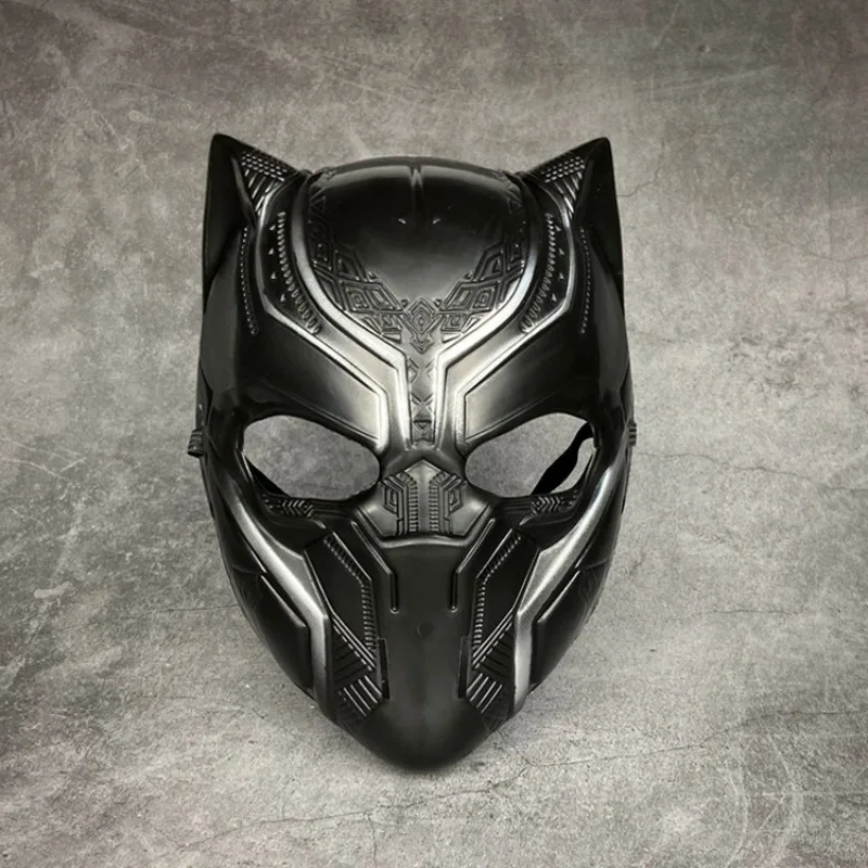 Máscara de Pantera Negra de Marvel, máscara de Pantera de látex negro, disfraz de fiesta de Halloween para adultos, casco facial, disfraz de fiesta de dibujos animados
