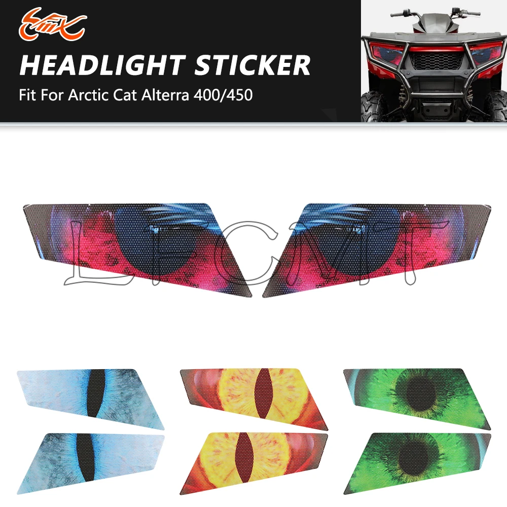

1 Pair Front Headlight Sticker Protective Headlamp Decals Fit for ATV Arctic Cat Alterra 400 4X4 450 500 2016 2017 2021-2024