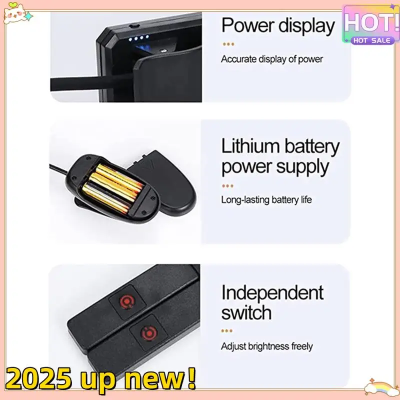 حامل موسيقى محمول أنيق برأسين قابل لإعادة الشحن ومشبك خفيف على حامل الموسيقى خفيف الوزن للعناية بالعين #1