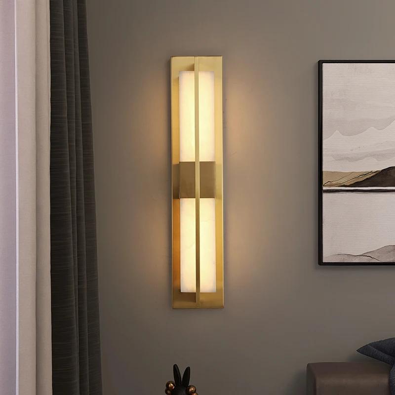 RONIN Brass Wall Light LED Modern Luxury Marble Sconces Fixture Indoor Decor for Home Bedroom Living Room Corridor