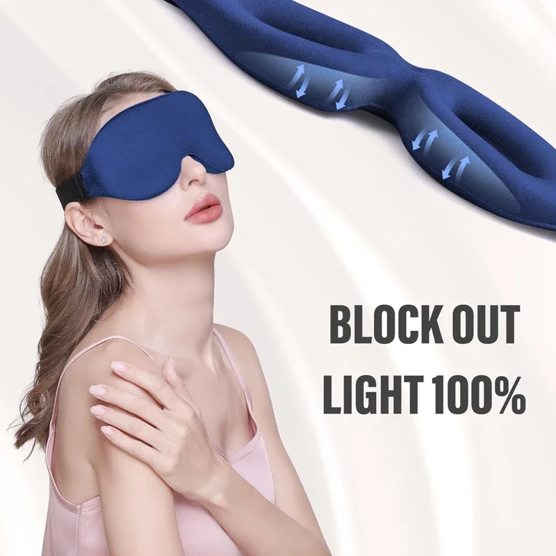 3D Night Sleep Eye Mask Breathable For Sleeping Super Soft Mask Block Out Light With Women Men Family For Travel & Home Use view 3