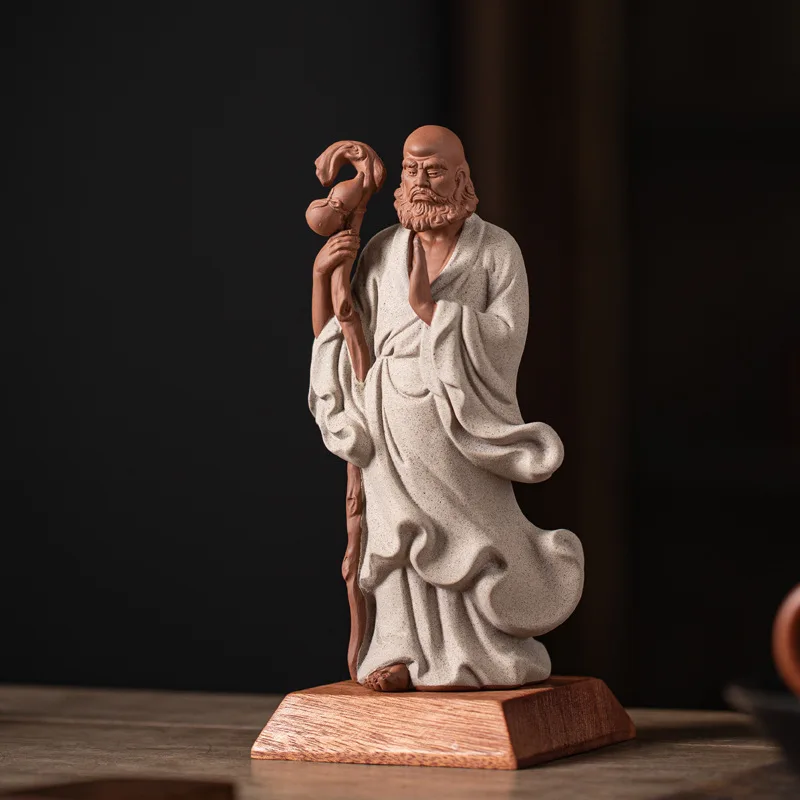 

Y Ceramic Patriarch Bodhidharma Statue Religious Figure Ornament Home Entrance Desktop Buddhist Decoration Buddha Handicrafts