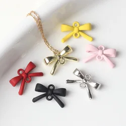 10pcs Double Hole Bowknot Pendant Charms For Jewelry Making Connector Handmade DIY Bracelet Necklace Accessories Craft Simple