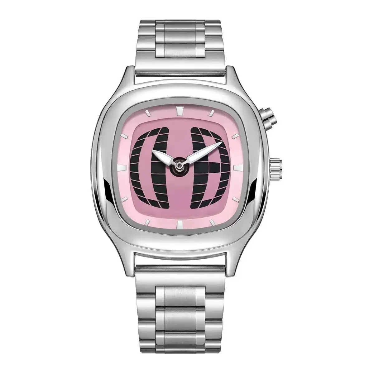 Rote Quarz-Uhr Farbige Quadratische Y2K-Zeiger Zahlen Dual-Display Stahl Personalisierbare Trendige Herrenuhren Business Dynamisches Design Uhr – Detail 6