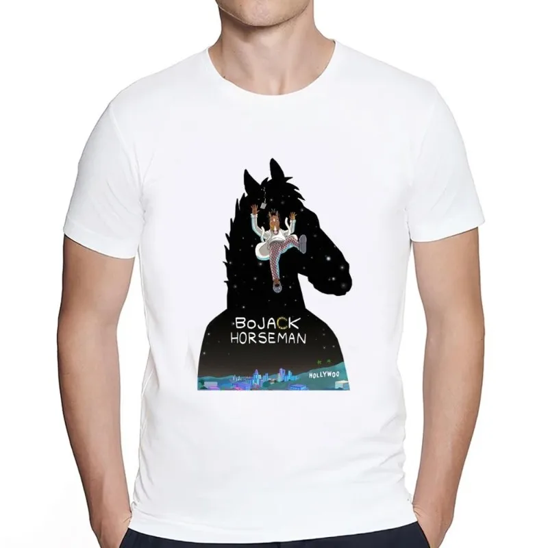 

Cartoon B-boJack Cool H-Horsemans T Shirt Women Couple Combination Clothes Short Sleeve Collar Fashion Man Cotton