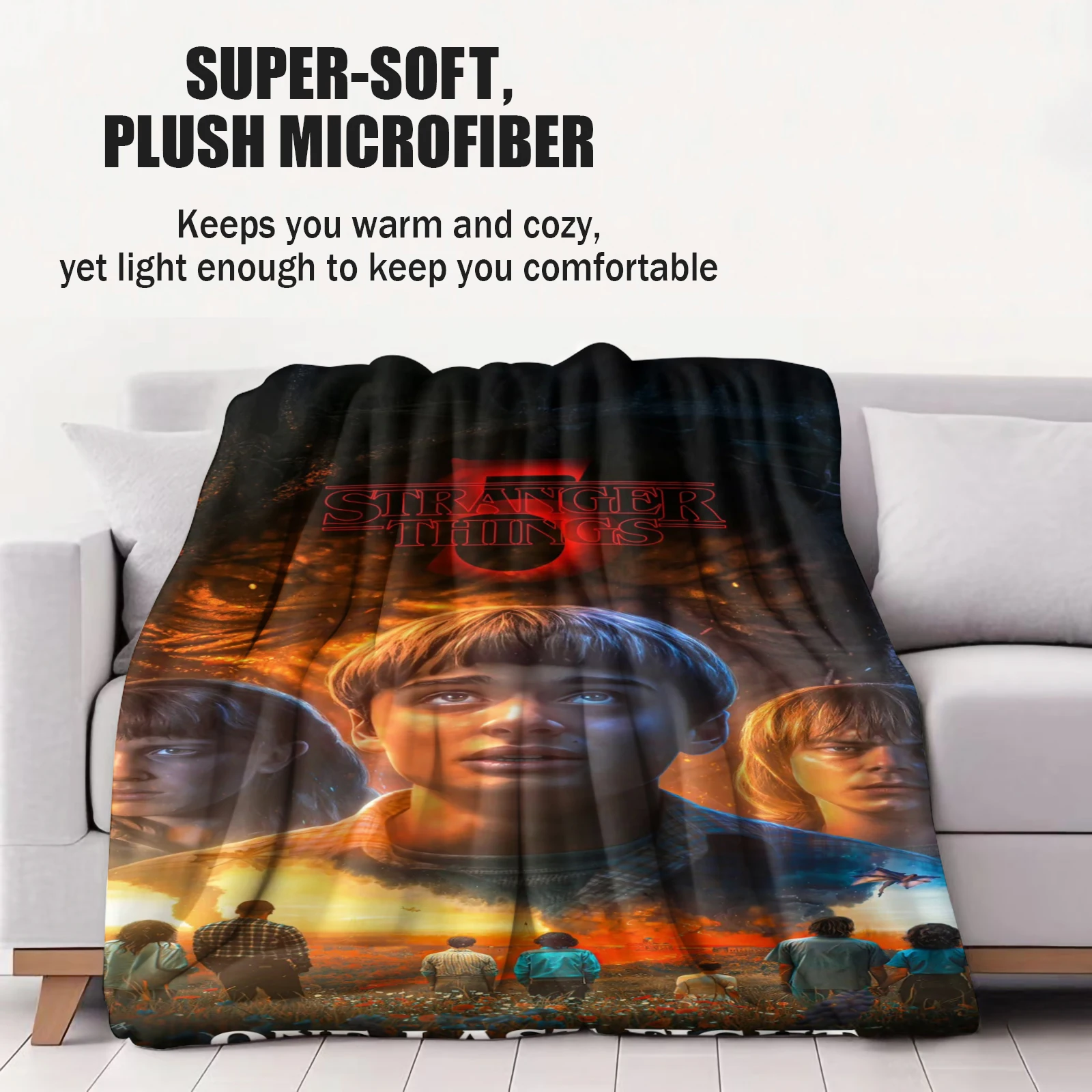 1 قطعة الخيال العلمي الرعب S-غريب T-Things الفانيلا بطانية لمكتب المنزل التخييم قيلولة الترفيه البطانيات فيلم المشجعين هدية #2