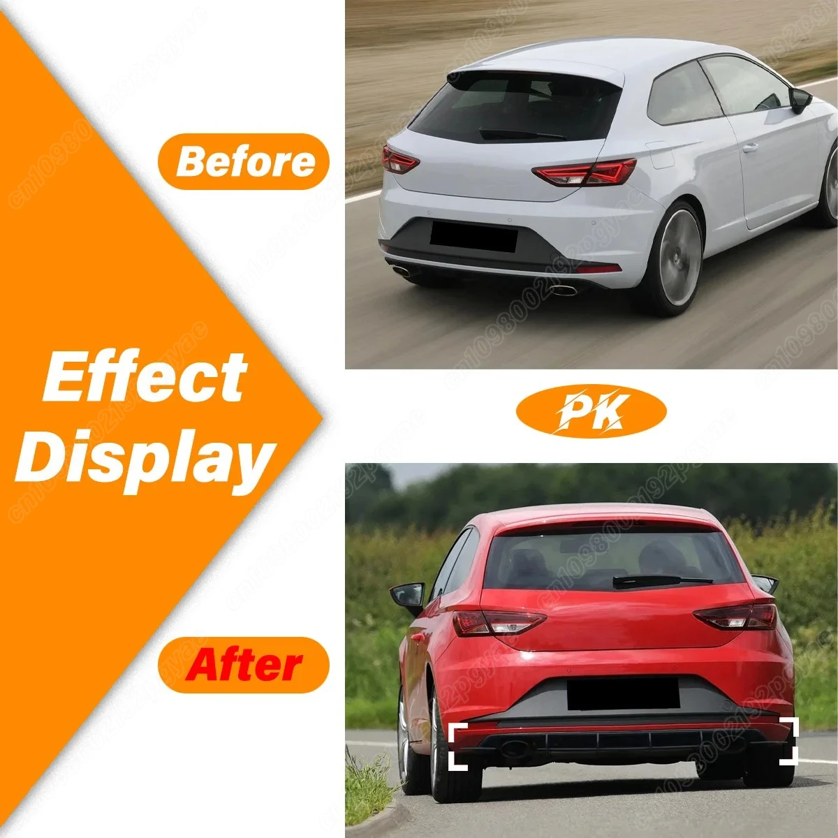 For Seat Leon MK3 Leon III Cupra Car Rear Bumper Maxtton Style Diffuser Lip Blade Rear Diverter Lip Body Modification Kit