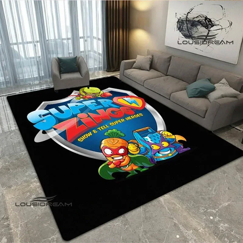 Cute cartoon Super Zings printed carpet Non -slip carpet Yoga mat door mat photography props kitchen mat area rug birthday gift