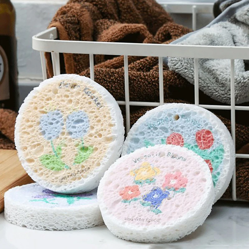 5PCS New Cleaning Cloth Sponge For Kitchen Melamine Dishwashing Sponge Wood Pulp Cotton Washing Tool Wipe Cloth Scouring Pad