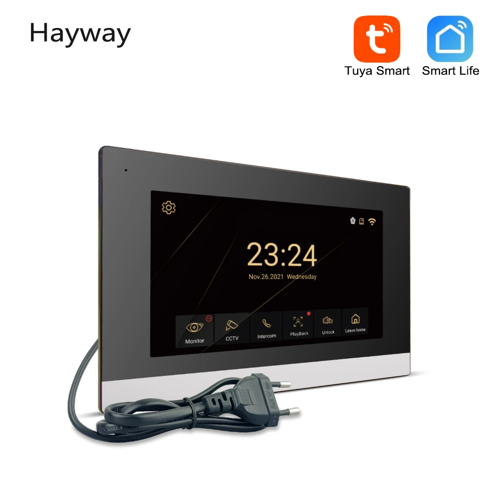 Hayway Tuya 1080P Video Intercom Systeem Thuis Draadloze Wifi Video Doorbel Één Oproep Paneel En Twee Monitor Ondersteuning Bewegingsdetectie