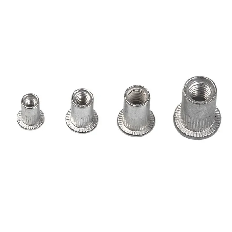 200pcs Aluminum Threaded Rivets Nut Set Insert Rivnut Nutsert Cap Rivet Nuts Flat Head Countersunk Head Rivet Nut M3 M4 M5 M6