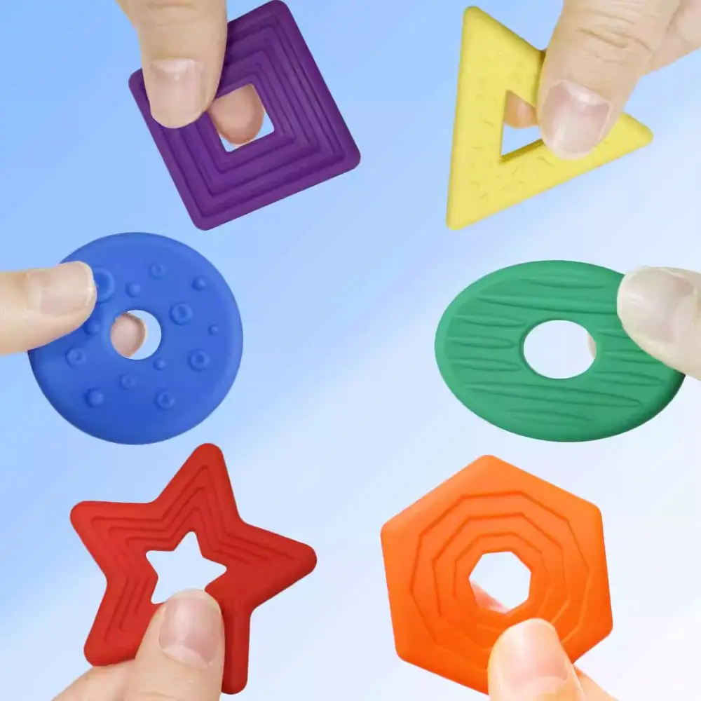 6 stks/set Getextureerde Zachte Zorgen Steen Fidget Ontspannende Siliconen Kinderen Zintuiglijke Steen Creatieve Geen Lawaai Getextureerde Zorgen Rotsen