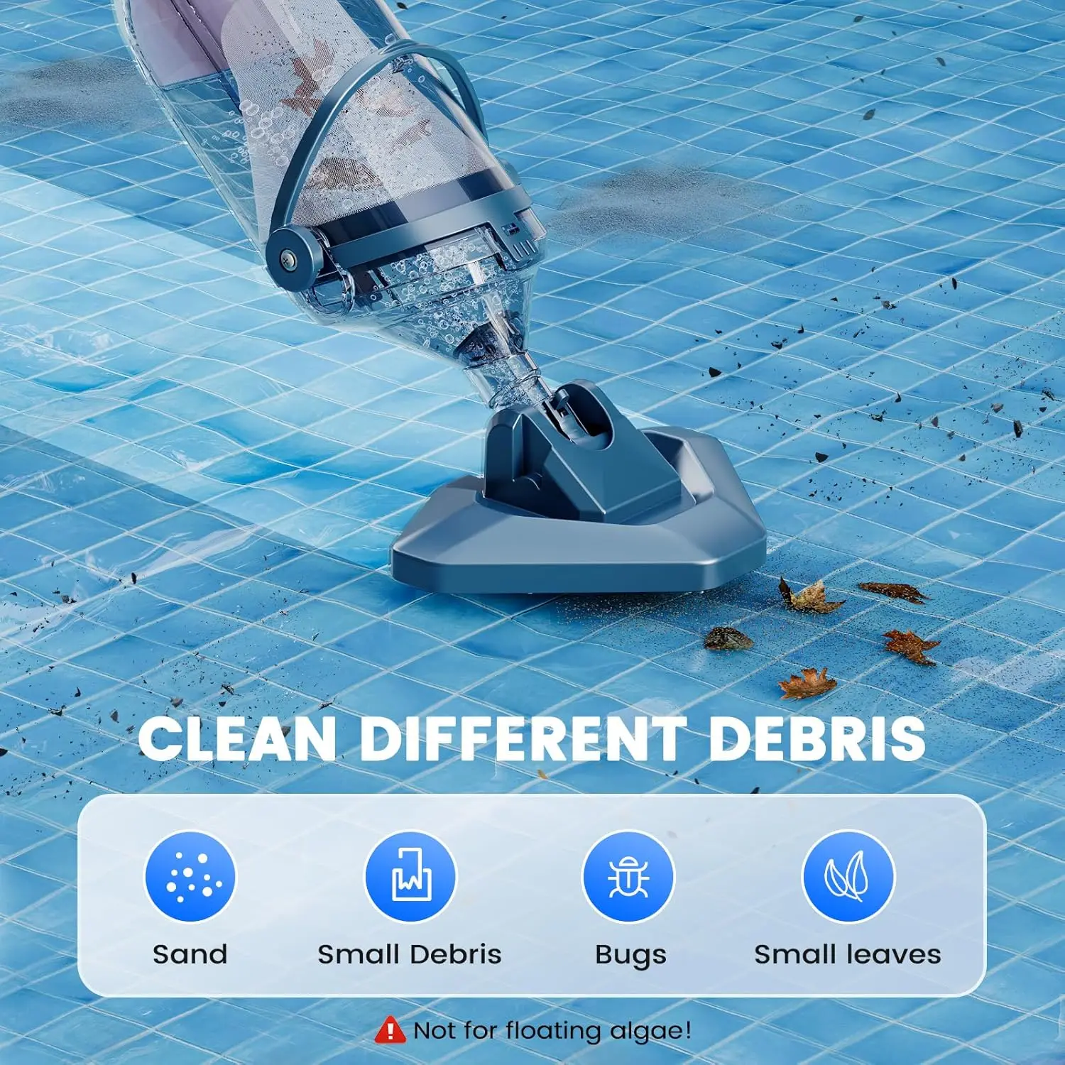 Cordless Pool Vacuum for Above Ground Pool and Pool(2025 Upgraded),60-Minute Runtime