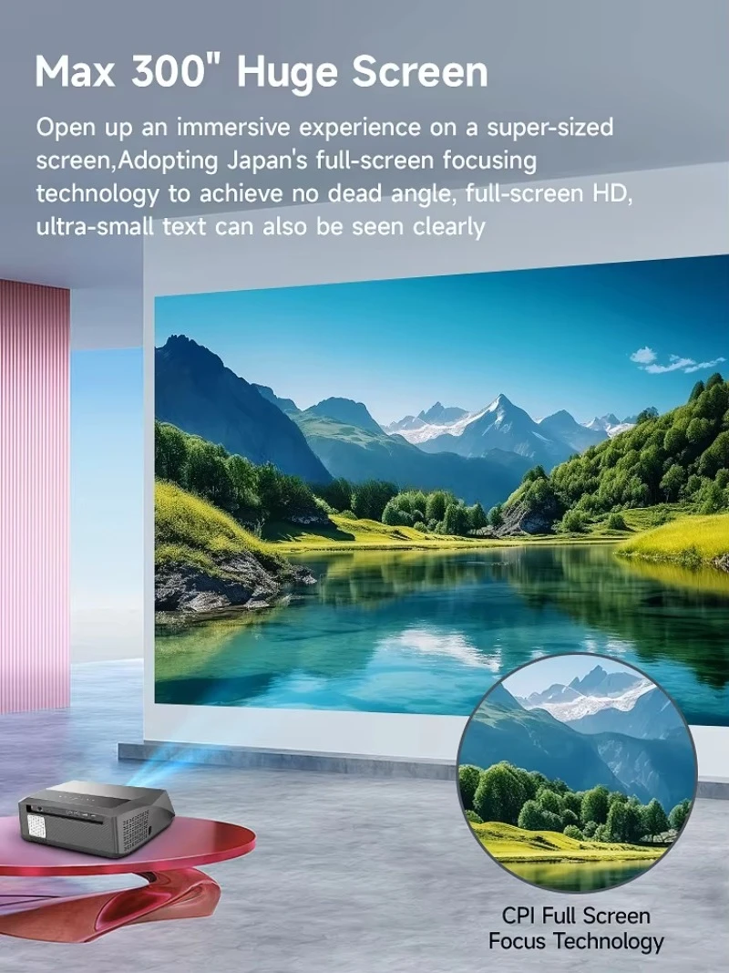 Auto-Focus Android 9.0 TV Smart 4K Projector 5G WiFi BT5.0 2+16G 14300 Lumens Dust-Free 1080P Full HD LCD LED 14300 Lumens
