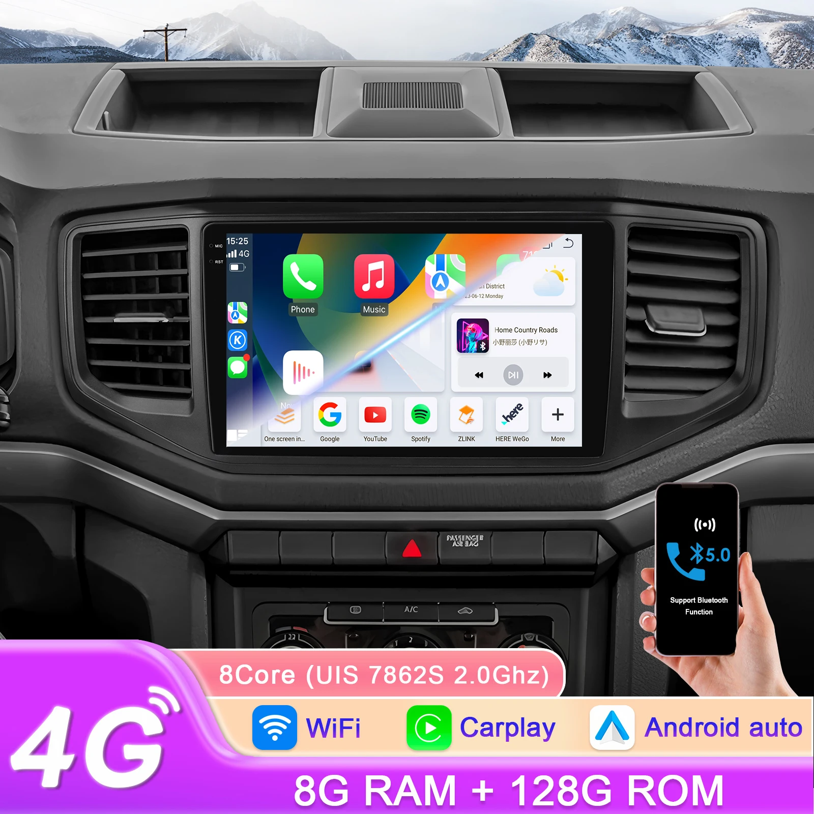 Carplay 4G-LTE 360Cam Carplay Android Car Radio For Volkswagen VW Amarok 1 2017 - 2021 Car Multimedia Player GPS Auto Stereo RDS