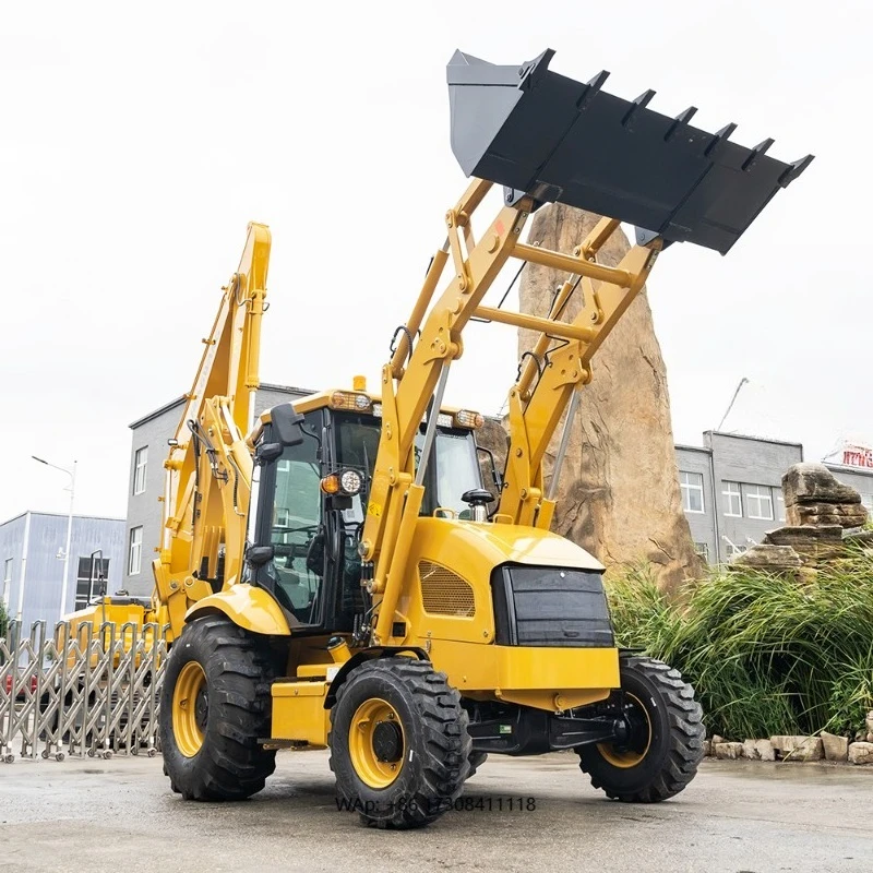 

Backhoe Loader with Breaker Hammer/Auger for Construction/Agriculture Back hoe Loader4x4 4WD Excavator Wheel Loader with Backhoe