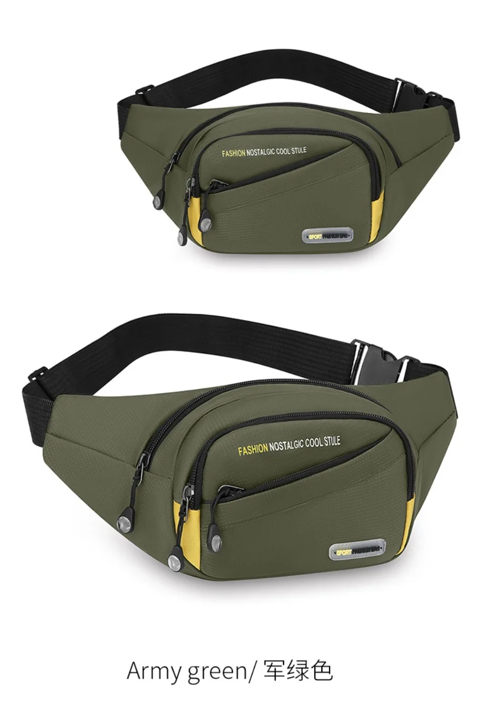 Multifunktionale Outdoor-Sport-Hüfttasche für Herren, große Kapazität, mehrschichtige Umhängetasche, verdickte modische Brusttasche – Detail 18