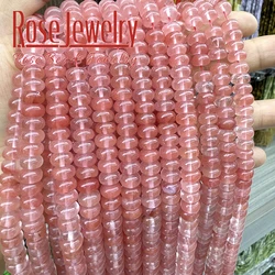 Natural Stone Rondelle Beads Watermelon Red Abacus Quartz Round Loose Spacer Beads for DIY Making Bracelets Accessories 15