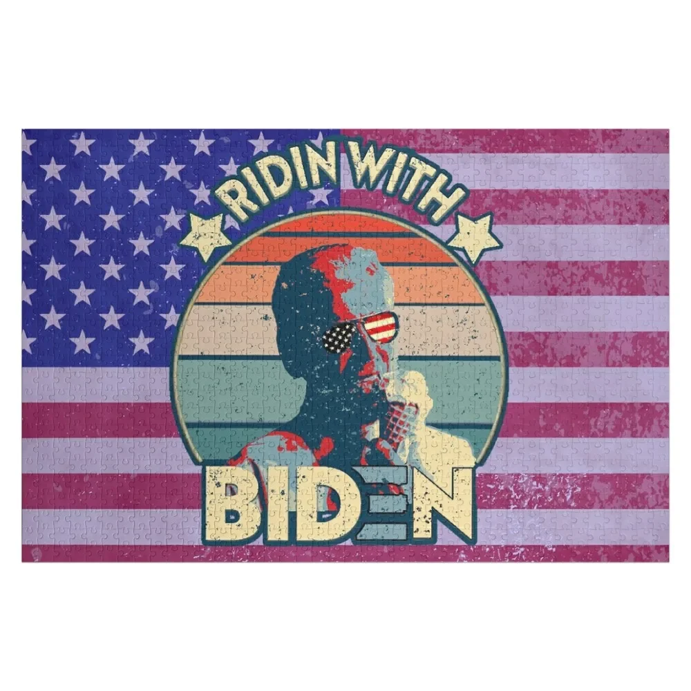 Ridin' With Biden Eating Ice-Cream Jigsaw Puzzle Personalized Kids Gifts For Children Personalised Puzzle