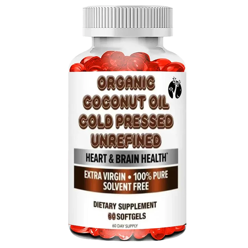 

Organic Coconut Oil 2000mg - Skin, Hair, Nail Health Support -60 Softgel Capsules