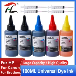 100ml per bottle Refill Ink Kit For HP 21 22 301 302 304 121 122 123 650 652 300 140 141 63 65 343 338 Printer Ink Cartridge