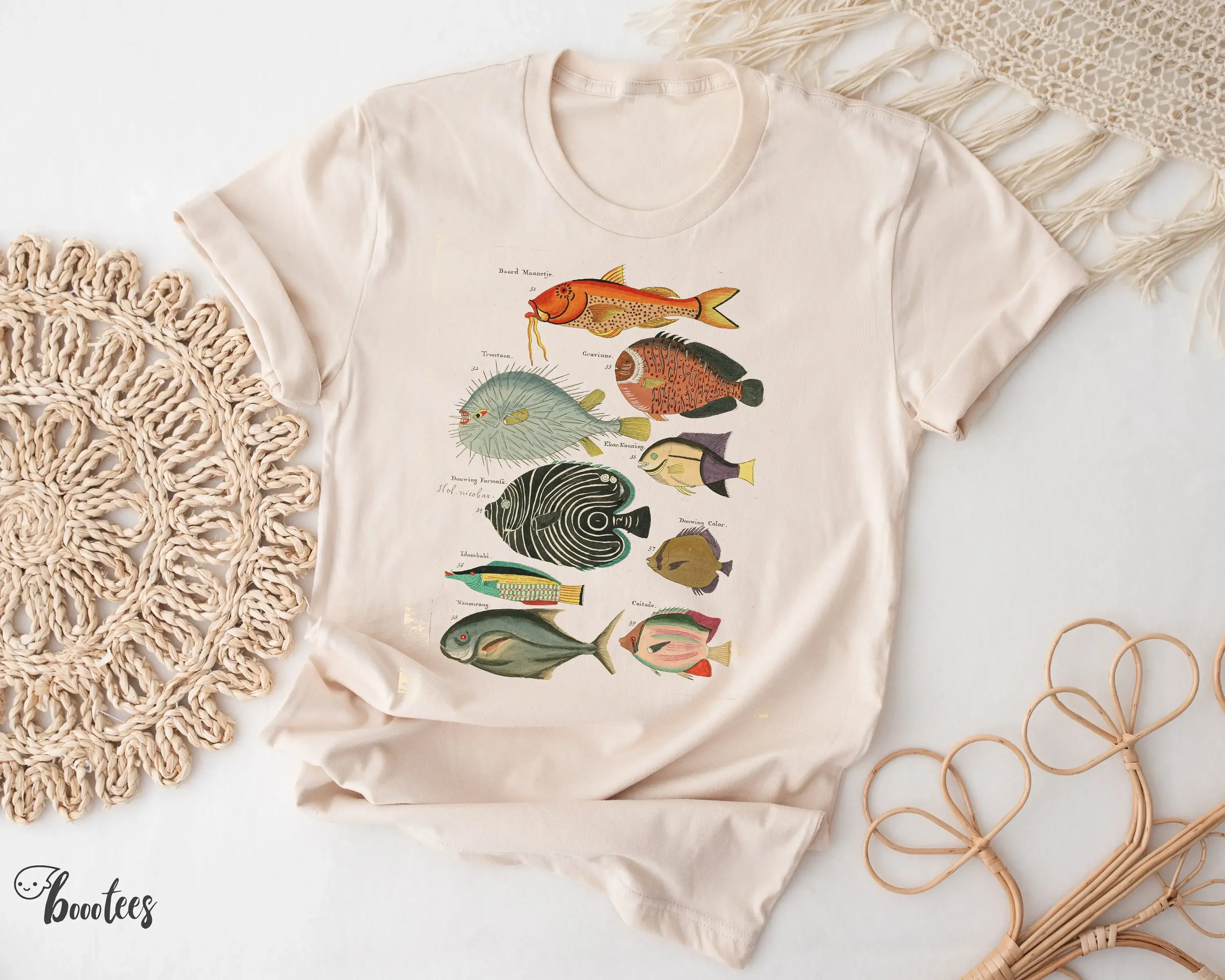 

Vintage Fish T Shirt Fishing Lover Gift Ladies Kids Baby For Him Her Mothers Day Tropical Aquarium