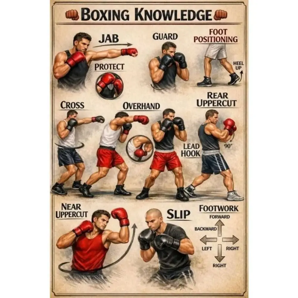 Premium Metal Boxing Gym Wall Decor Poster | Vintage Boxing Ring Sign Board, Rustic Industrial Man Cave Art, Sports Fitness Deco