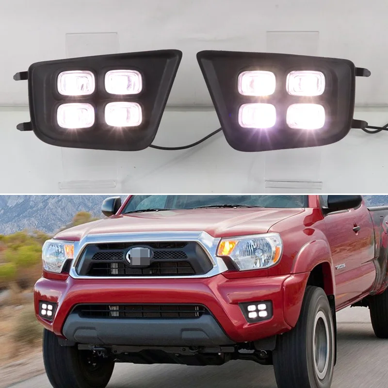 

Daytime Running Lights For Toyota Tacoma 2012 2013 2014 2015 LED Drl Turn Signal Car Fog Lamp Auto AccessoDaylight Headlights