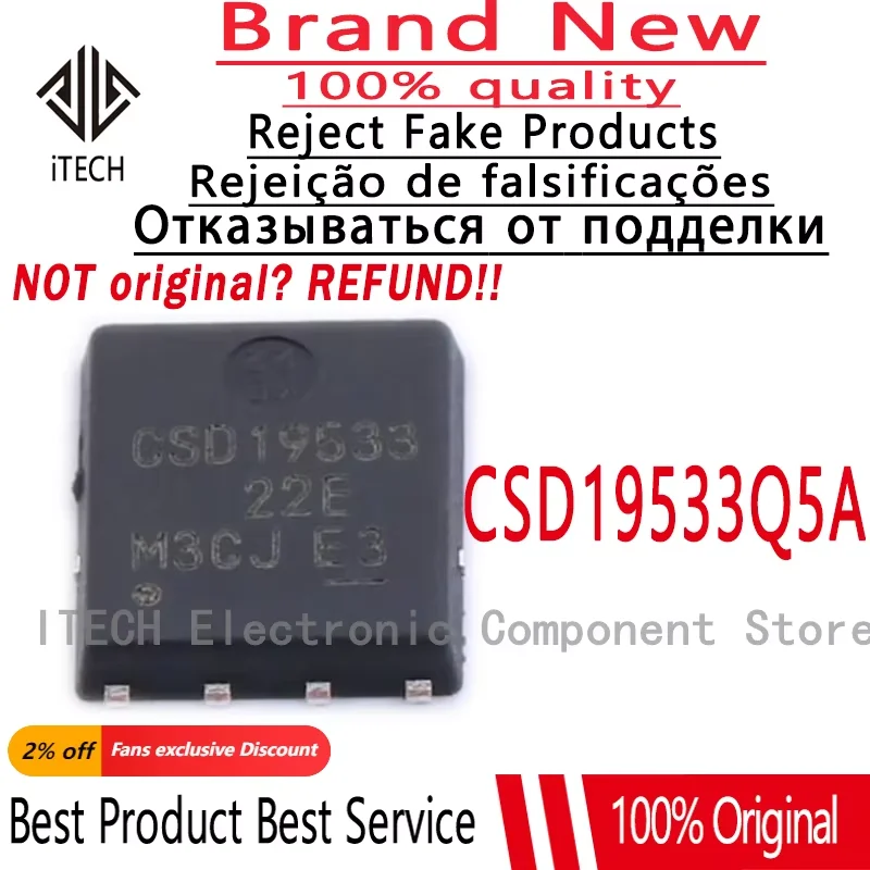 

10 шт./лот, оригинальные CSD19533 CSD19533Q5A CSD19533Q VSONP-8, новые и подлинные, в наличии.