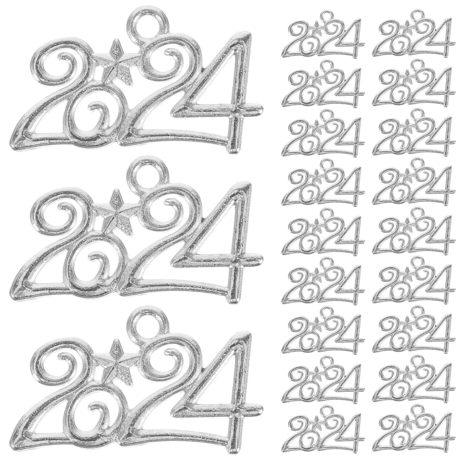 

50 шт. 2024 новогодние подвески DIY ювелирные изделия подвески ожерелье браслет принадлежности для изготовления 2024 кулон DIY ремесла изготовление подвесок