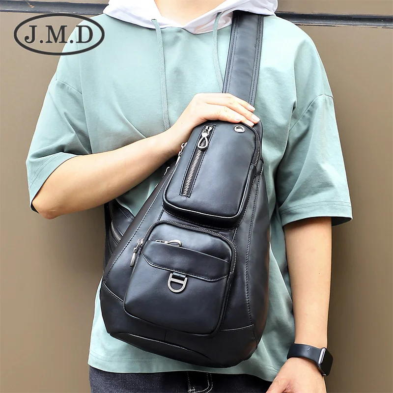 

Camida leather chest bag men's trend messenger bag men's bag leather outdoor leisure large capacity messenger bag 4025