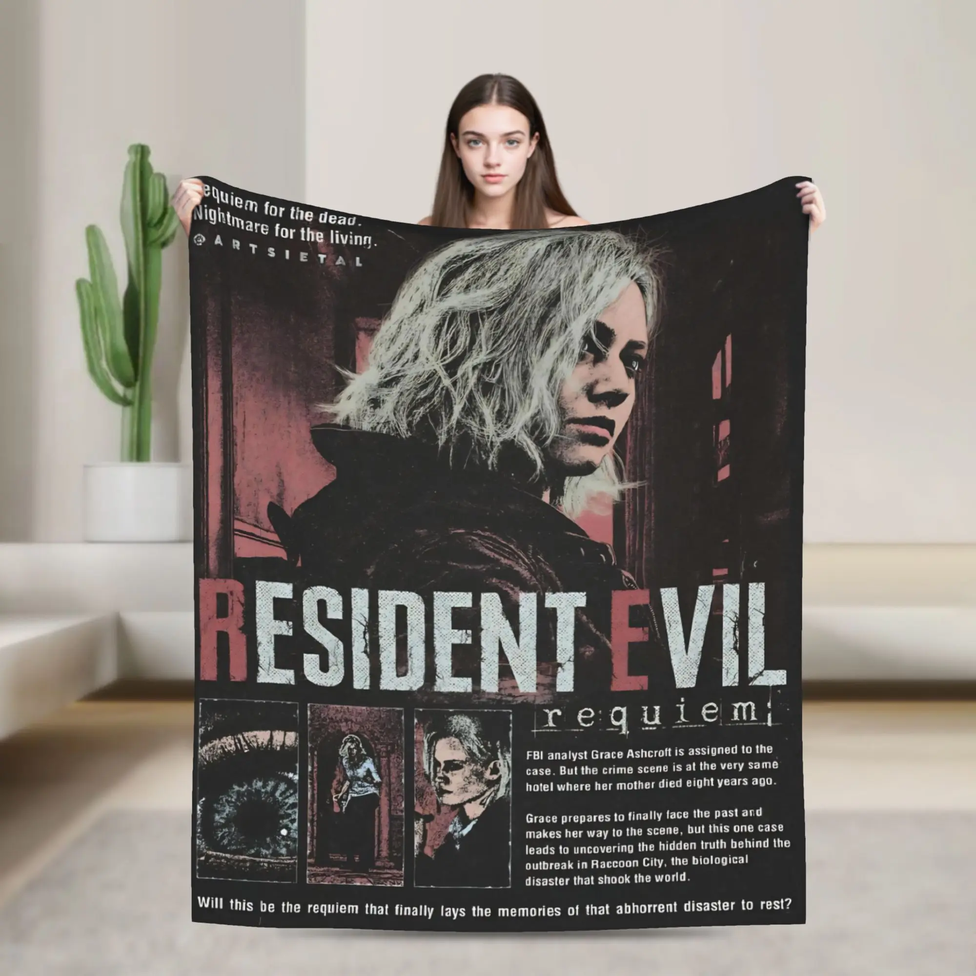 Soft Blankets Travel Office Leon Kennedy Resident Evil Throw Blanket  Flannel Bedspread For Living Room Fashion Sofa Bed Cover