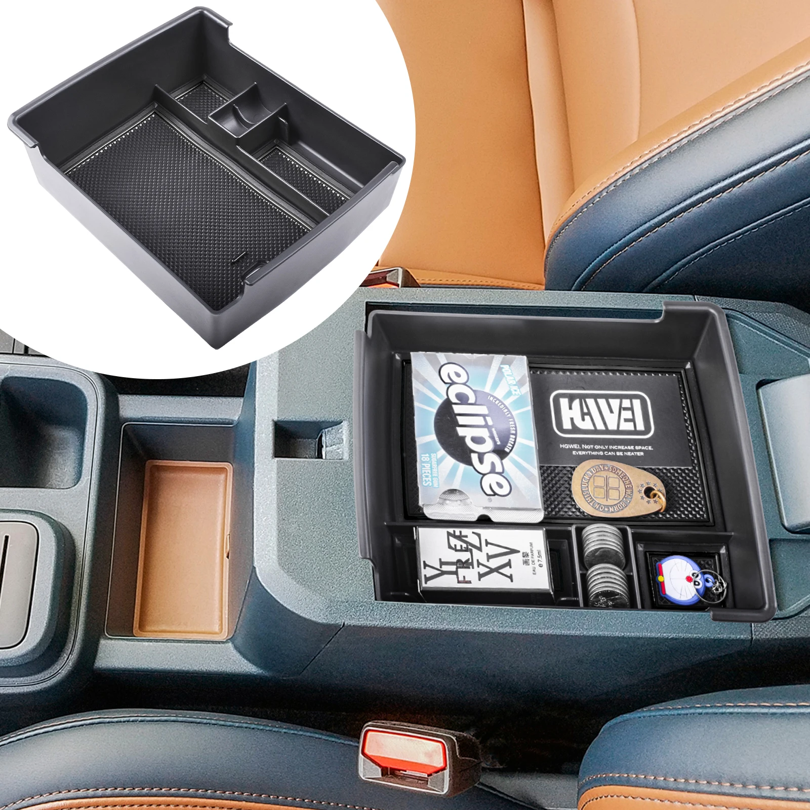 

For Ford Maverick 2022 2023 2024 Accessories Auto Center Console Organizer Tray ABS Armrest Storage Box Car Interior Accessories