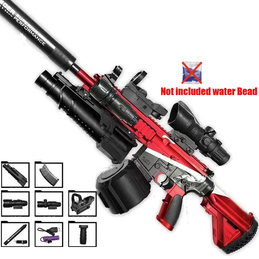 La nuova pistola giocattolo elettrica M416 senza sfera di gel può essere manuale e può essere elettrica con completamente equipaggiata con torcia a infrarossi Gioco giocattolo per ragazzi