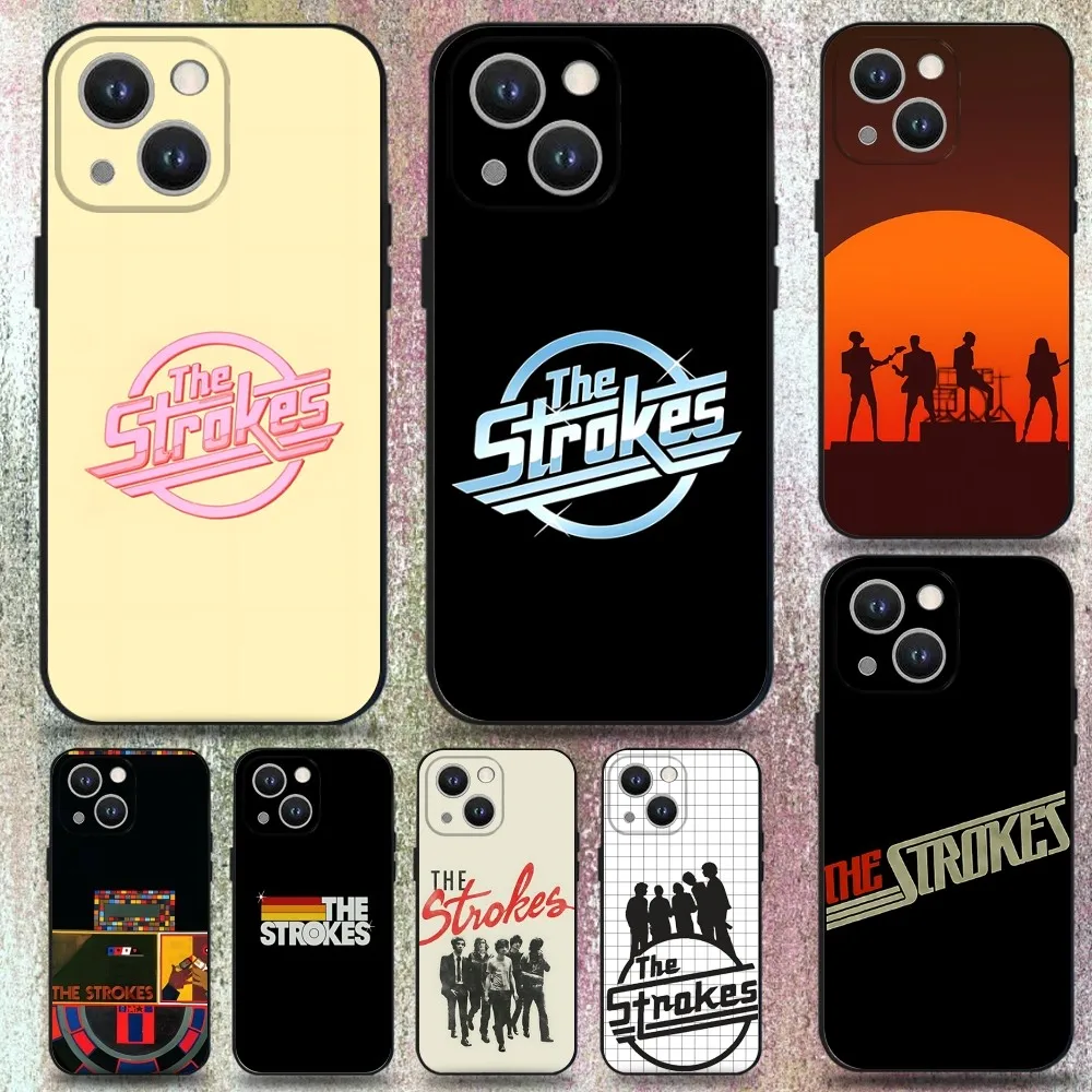 

Band The S-strokes Phone Case For iPhone 16,15,14,13,12,11 Plus,Pro Max,XS,X,XR,SE,Mini,8,7,Soft Silicone Black Cover