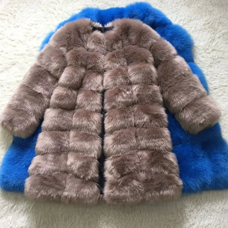 Fur & Faux Fur Coat 2025 New Winter Warm Women's Fur Coat Fashion Temperament Round Collar Imitation Fox Fur Women Fur Coat H327