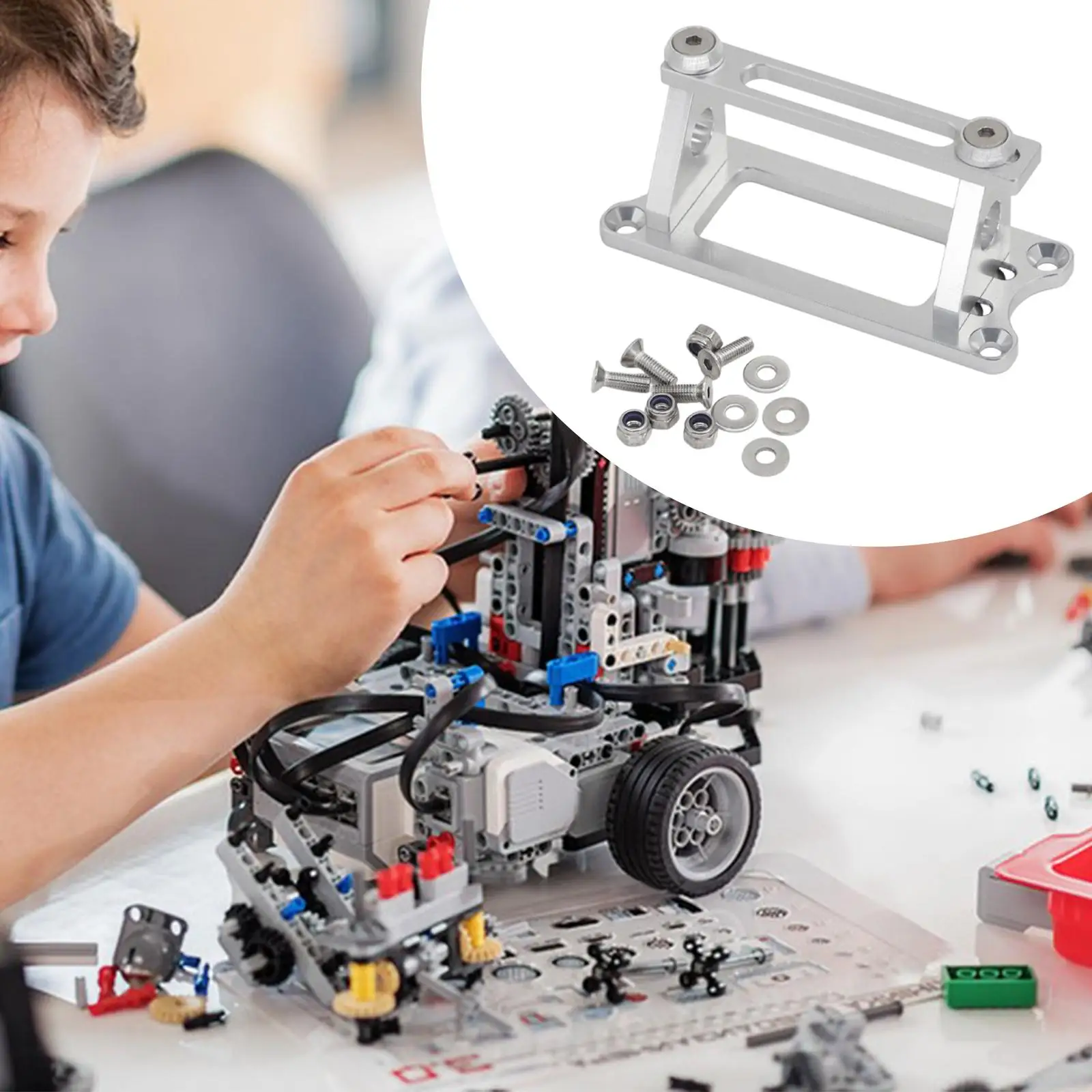 

Servo Mounting Bracket RC Car Upgrade Part Adjustable Width Professional Sturdy Versatile Aluminum Alloy Replacement Fittings