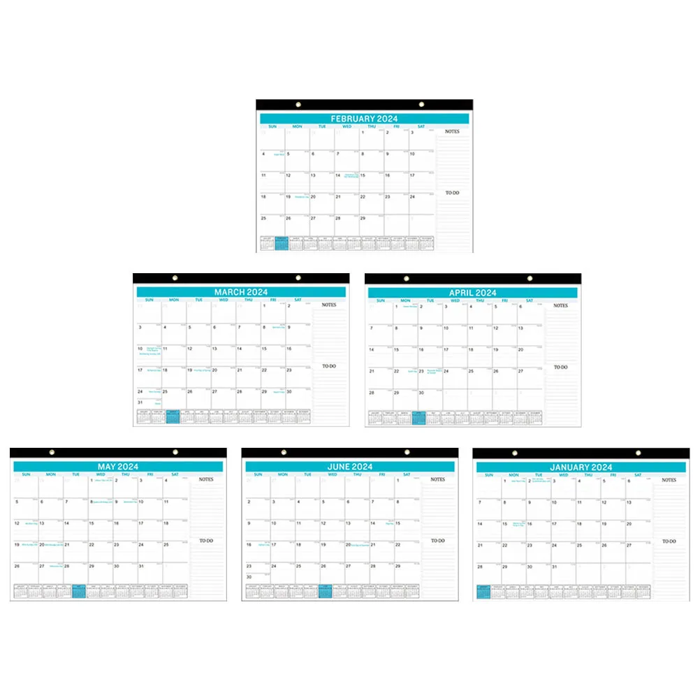 

English Calendar Household Wall Calendar Sturdy Monthly Hanging Planner For Home Office Daily Use Room Decor 2024