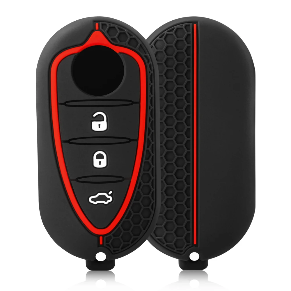3 Button Silicone Car Key Cover Case for Alfa Romeo Mito Giulietta GTO 159 GTA 4C Mito Flip Remote Keychain Skin Protector Shell