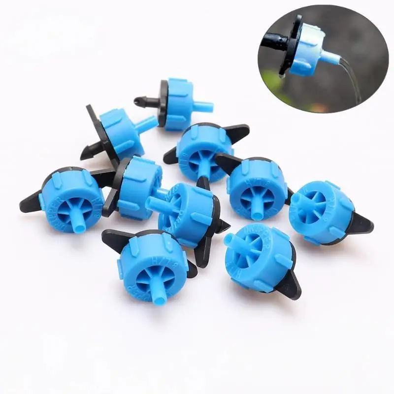10Pcs Garden Plant Water Micro Flow Regulator Irrigation Drippers 8L Greenhouse Fixed Flow Pressure Compensating Emitter Head