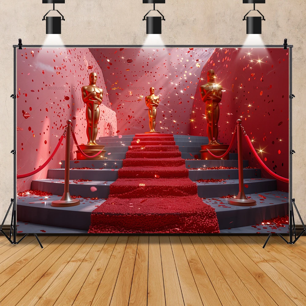 Custom Red Carpet Stage Backdrop Movie Night Film Celebration Birthday Party Background Banner Photo Studio Photography Prop