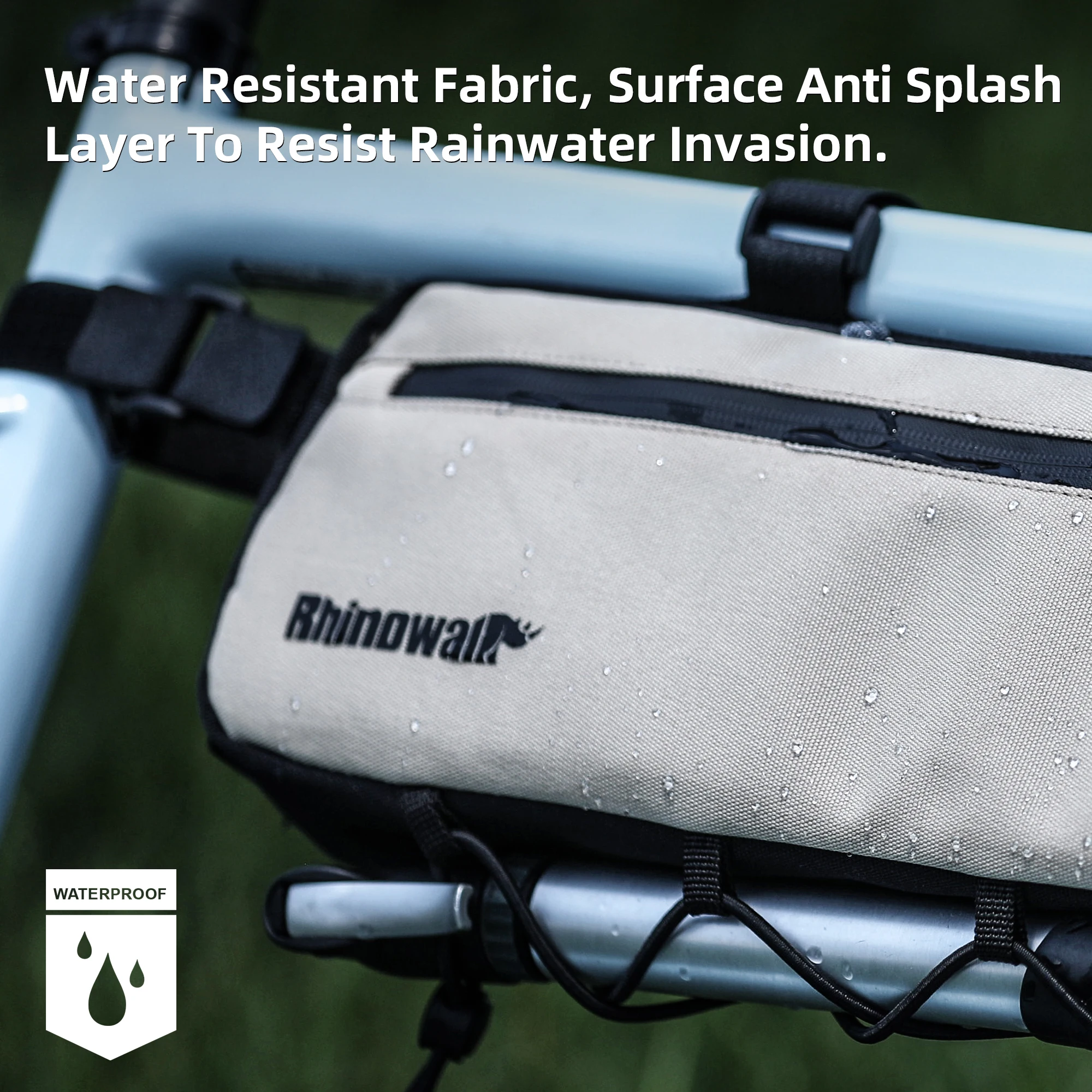 Rhinowalk Bike Frame Bag 2.1L/2.7L Waterproof Bicycle Under Tube Bag Triangle Bag Double Sided SBS Zipper Bottom binding system