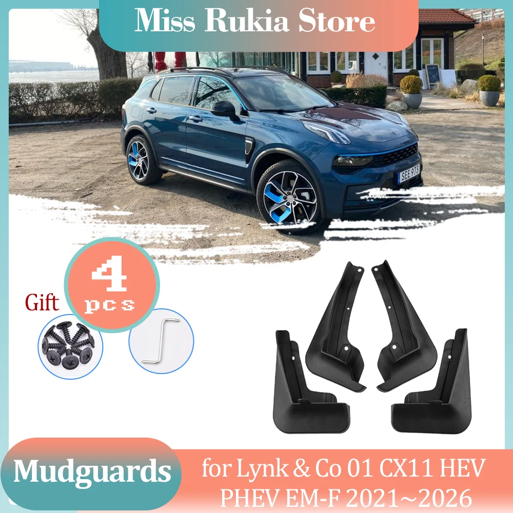 

Брызговики для Lynk & Co 01 CX11 HEV PHEV EM-F 2021 ~ 2026,2022 2023 2024 2025 брызговики, спойлеры, колеса, аксессуары