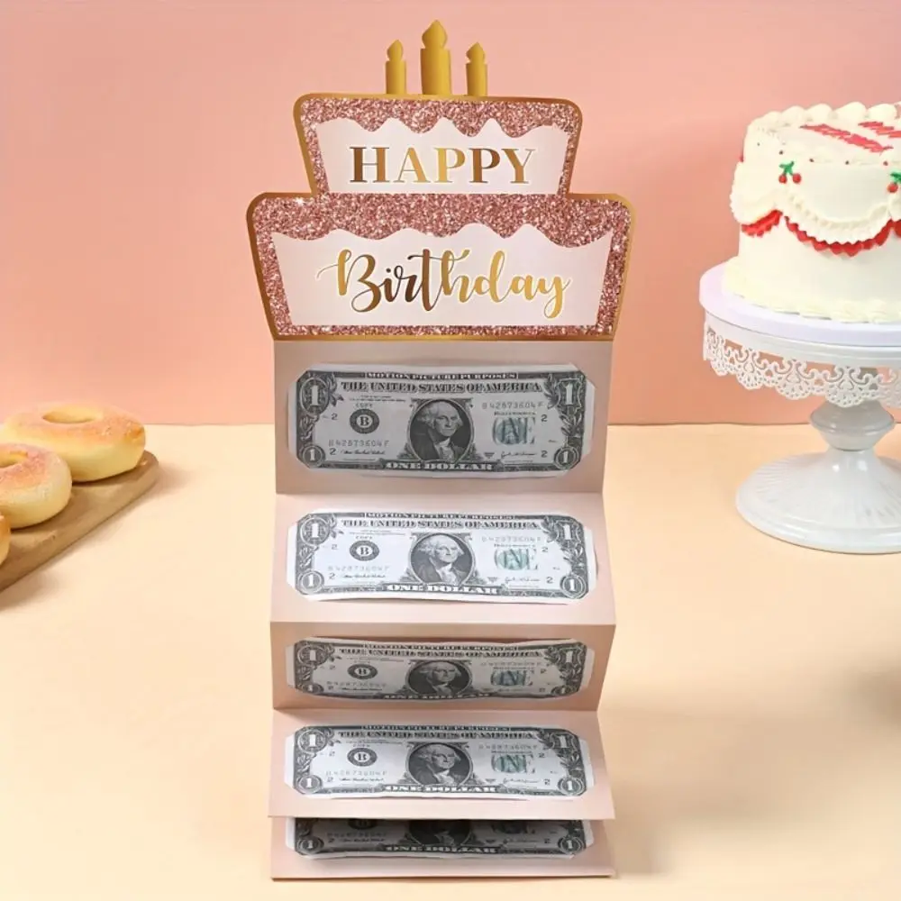 

Folding Birthday Cash Envelopes Gold-stamped Greeting Envelop Birthday Cash Holder Surprise Birthday Money Box For Kids Teens
