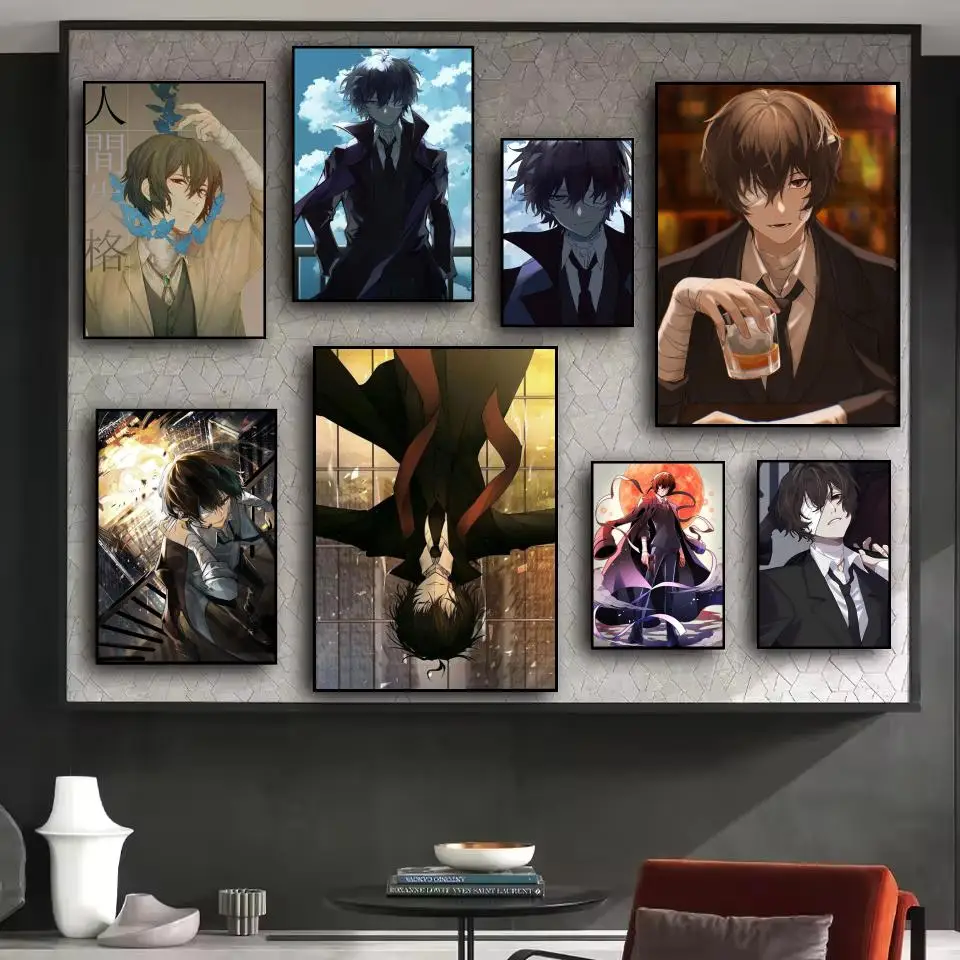 Bungo Stray Dog Osamu Dazai Painting Calligraphy HD Canvas Poster living room bedroom bar aesthetic