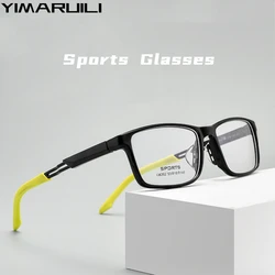 YIMARUILI Ultra-light Fashion Silicone Non-slip Nose Pads Flexible Square Optical Prescription Sports Eyeglasses Frame Men 6202G
