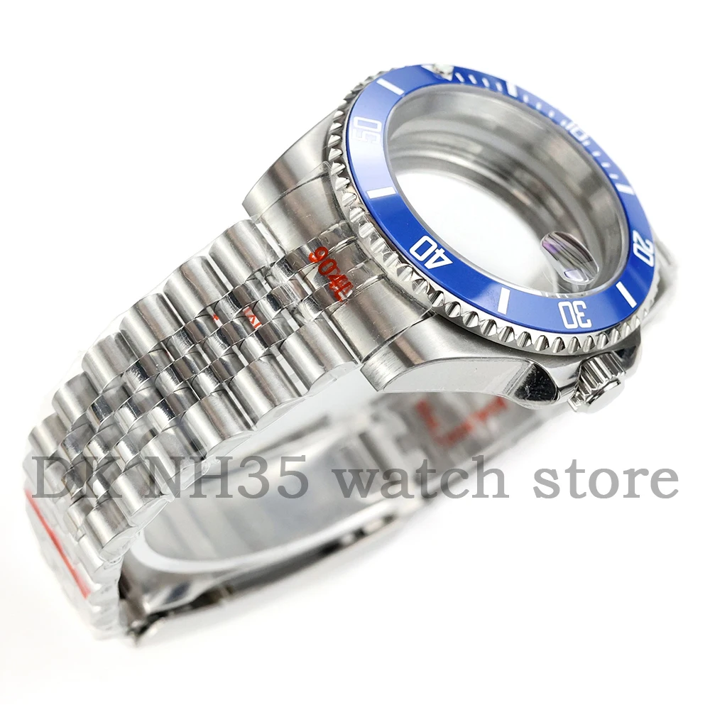 40mm NH35 Watch Case Stainless Steel Sapphire Glass For NH35 NH36 NH38 Movement 28.5mm Dial Jubilee Bracelet Submariner Case